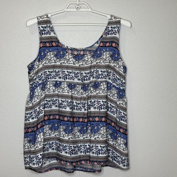 Torrid Women's Top Sz 2? Sleeveless Multicolor Floral Scoop Neck Babydoll Tank - Picture 3 of 6